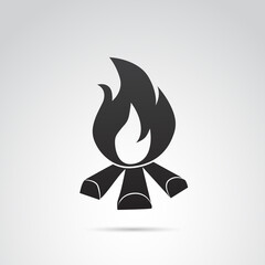 Fire, campfire vector icon.