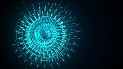 Futuristic Cyber technology abstract background with dotted circle HUD Head Up Display panel illustration