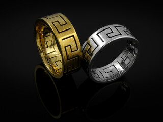 Gold and silver wedding ring
