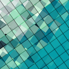 Geometric green abstract diagonal pattern in low poly style.