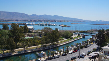 Photo of mikrolimano port on a spring morning, Peiraeus, Attica, Greece