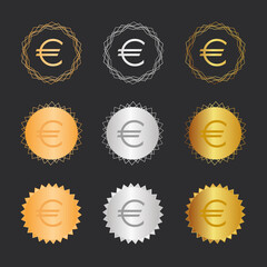 Euro - Bronze, Silber, Gold Medaillen