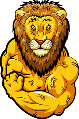 Lion strong mascot. Vector illustration