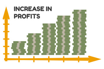 Vector illustration of graph profit increase
