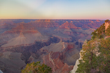 Amazing panorama view of Grand Canyon next to Hopi Point
