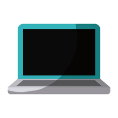 colorful silhouette of laptop computer without contour and shading vector illustration
