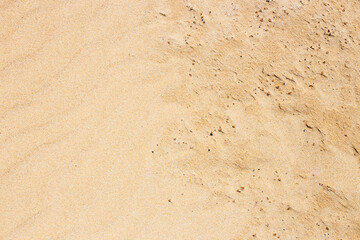 Lines in the sand of a beach, close up