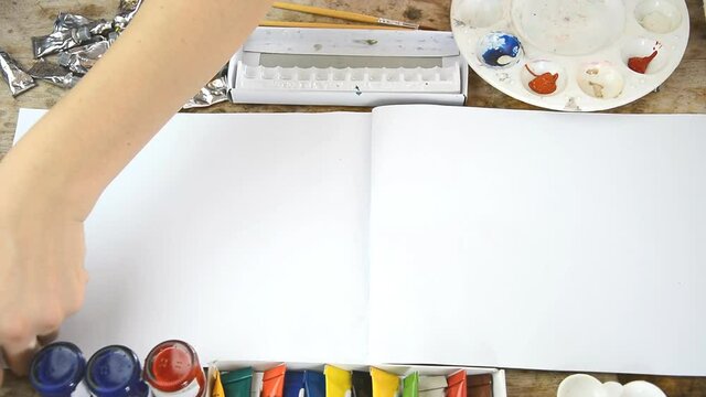 Woman  brush stoke with no color for your presentation or text on notebook  (presentation concept)