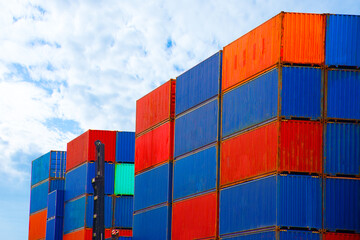 Container on blue sky.