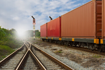 train with container import export for opportunity fo business.