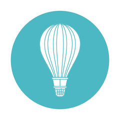 Fototapeta premium circle light blue with hot air balloon vector illustration