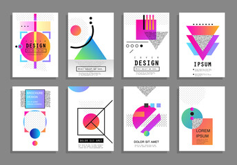 Covers with minimal design. Abstract backgrounds. Vector frame for text Modern Art graphics for hipsters