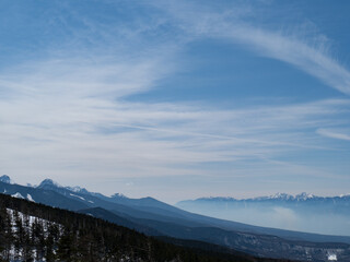 Snow alps moutains ピラタス蓼科から望む雪の八ヶ岳と南アルプス連峰