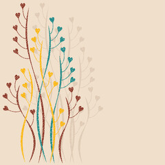 Decorative branches with hearts. Objects grouped and named in English. No mesh, gradient, transparency used.