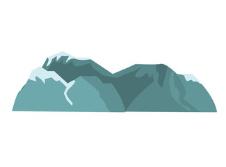 Mountain landscape snow nature travel hiking peak vector illustration