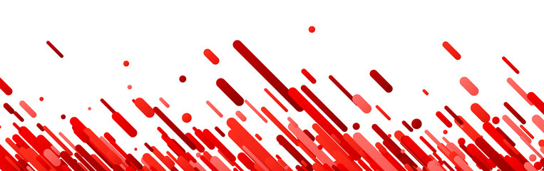Red abstract banner on white.