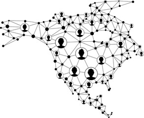 Abstract North America communications map.