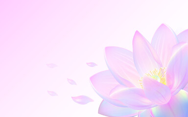 Vector realistic illustration of Lotus flowers. Background, Spa, tropical flowers.