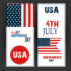 Happy Independence Day flag of USA with text background america holiday vector illustration