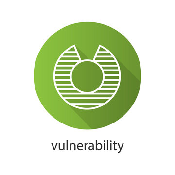 Vulnerability flat linear long shadow icon