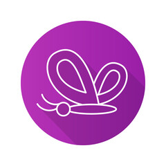 Butterfly flat linear long shadow icon