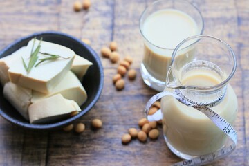 soy milk with soybean
