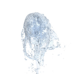 Jet of water upward stream isolated on white background 3d