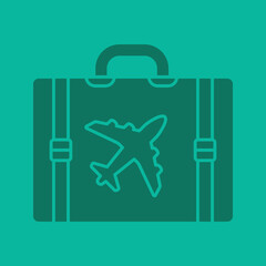 Travel luggage suitcase glyph color icon