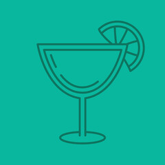 Margarita cocktail color linear icon