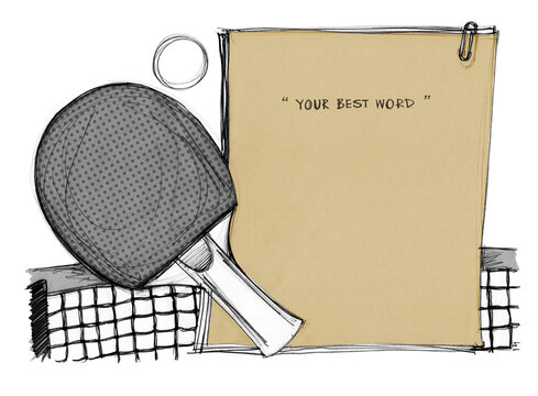 Pingpong background paper note drawn