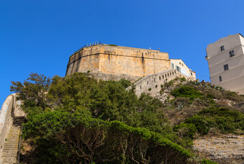 Fototapeta na wymiar Corsica, France. Ancient fortress in Bonifacio