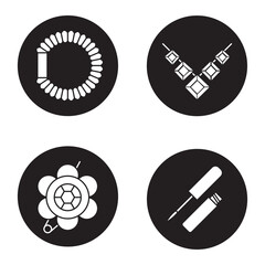 Women's accessories icons set