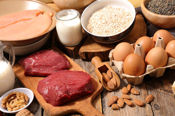 selection of food high in protein