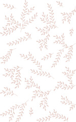 Delicate soft pink wedding branches leaves twigs grass herbs seamless pattern. Embroidery vector flower decoration textile print illustration