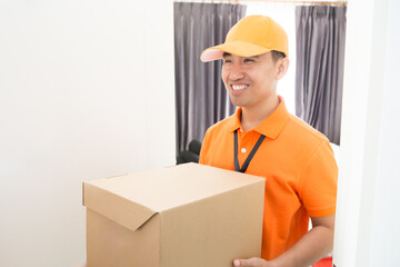 Delivery man shipping the box to client