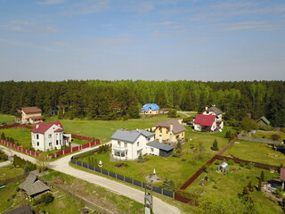 Aerial view of countryside, drone top view