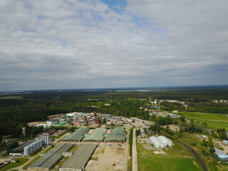 Aerial view of countryside, drone top view