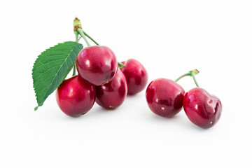 Cherry on white background. Summer tasty berries