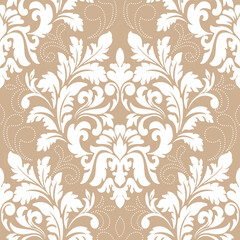 Vector damask seamless pattern element. Classical luxury old fashioned damask ornament, royal victorian seamless texture for wallpapers, textile, wrapping. Exquisite floral baroque template