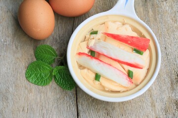 Steamed eggs with crab sticks