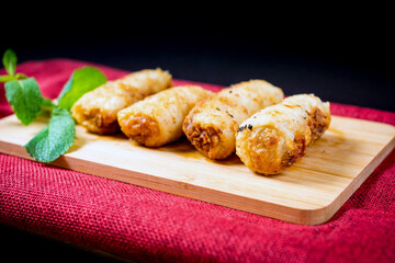Homemade Spring rolls on a plate