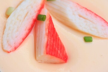 Steamed eggs with crab sticks