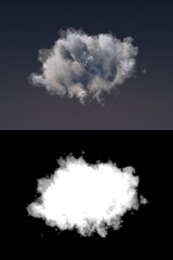 Storm cloud on dark background 3d rendering