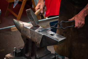 Blacksmith, smithy and blacksmith tools  - Folk art