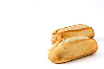 Baked bread isolated on white background
