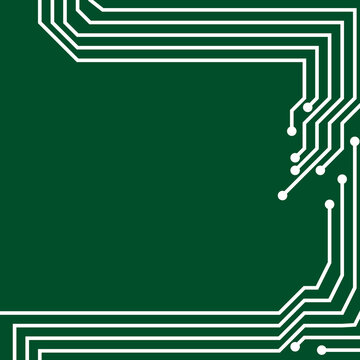 Circuit board black on green background vector design.