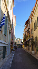 Fototapeta na wymiar Photo from picturesque Plaka area in center of Athens, Attica, Greece