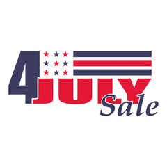 Vector Fourth of July USA Independence day sale. Design template for 4th of July sale. Isolated on white.