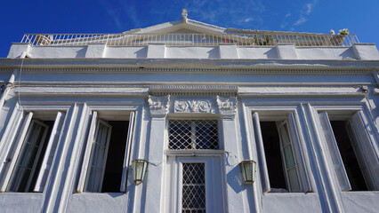 Photo from picturesque Plaka area in center of Athens and Roman Forum archaeological site, Attica, Greece