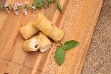 Spring rolls with cottage cheese